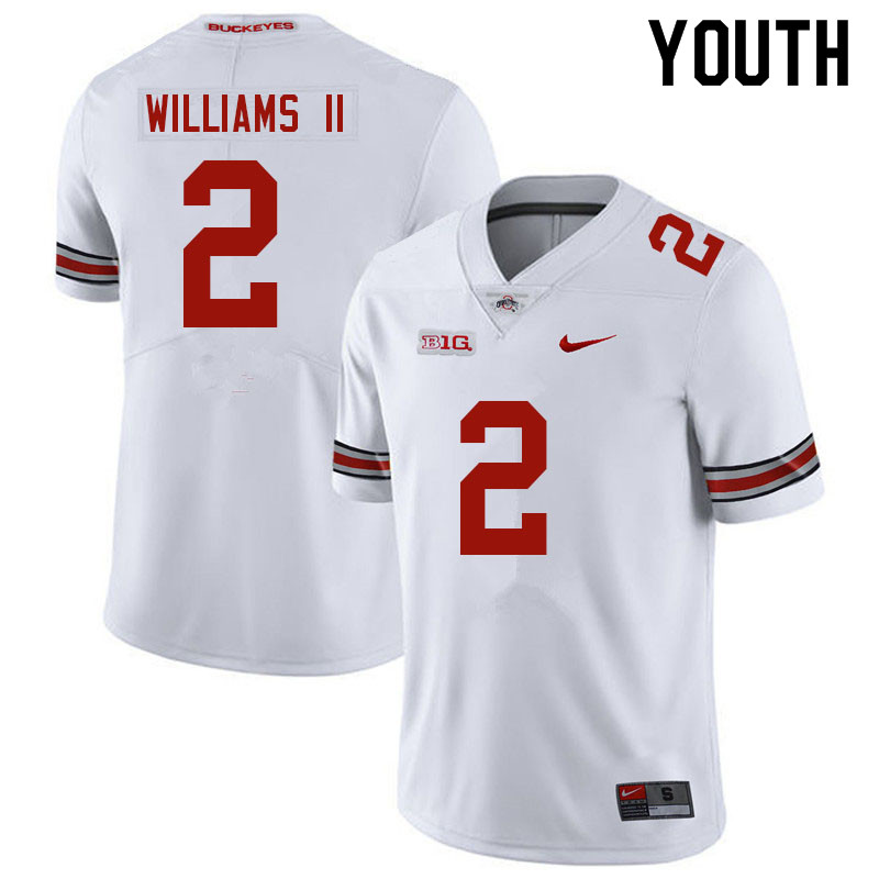 Youth Ohio State Buckeyes #2 Kourt Williams II White Authentic College Stitched Football Jersey 23BP048SA